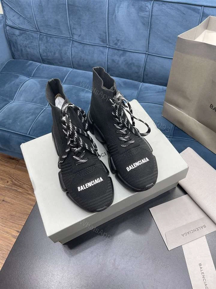 View 7 of BALENCIAGA MEN’S SPEED 2.0 LACE-UP SNEAKER IN BLACK – BB155