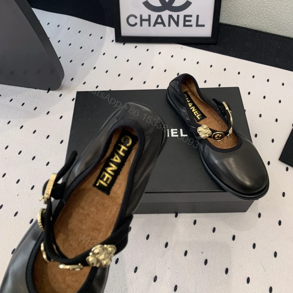View 4 of 高仿Chanel*G45778Q圓頭塔扣瑪麗珍鞋黑色免檢版