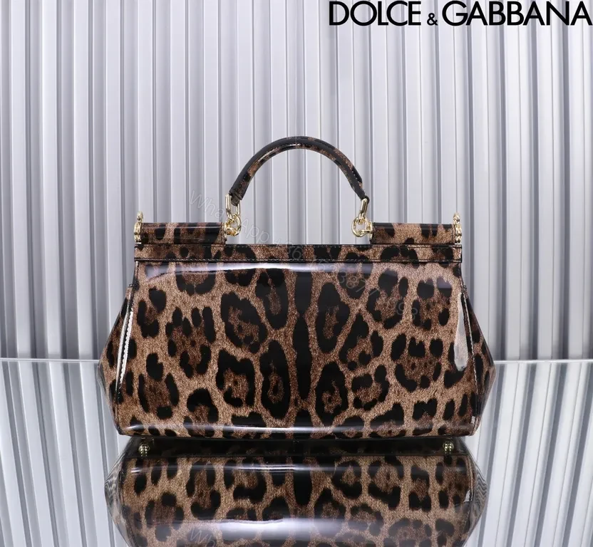 View 4 of Leopard Luxe Handbag: Structured Black-Toned Leather, Glam Statement Tote