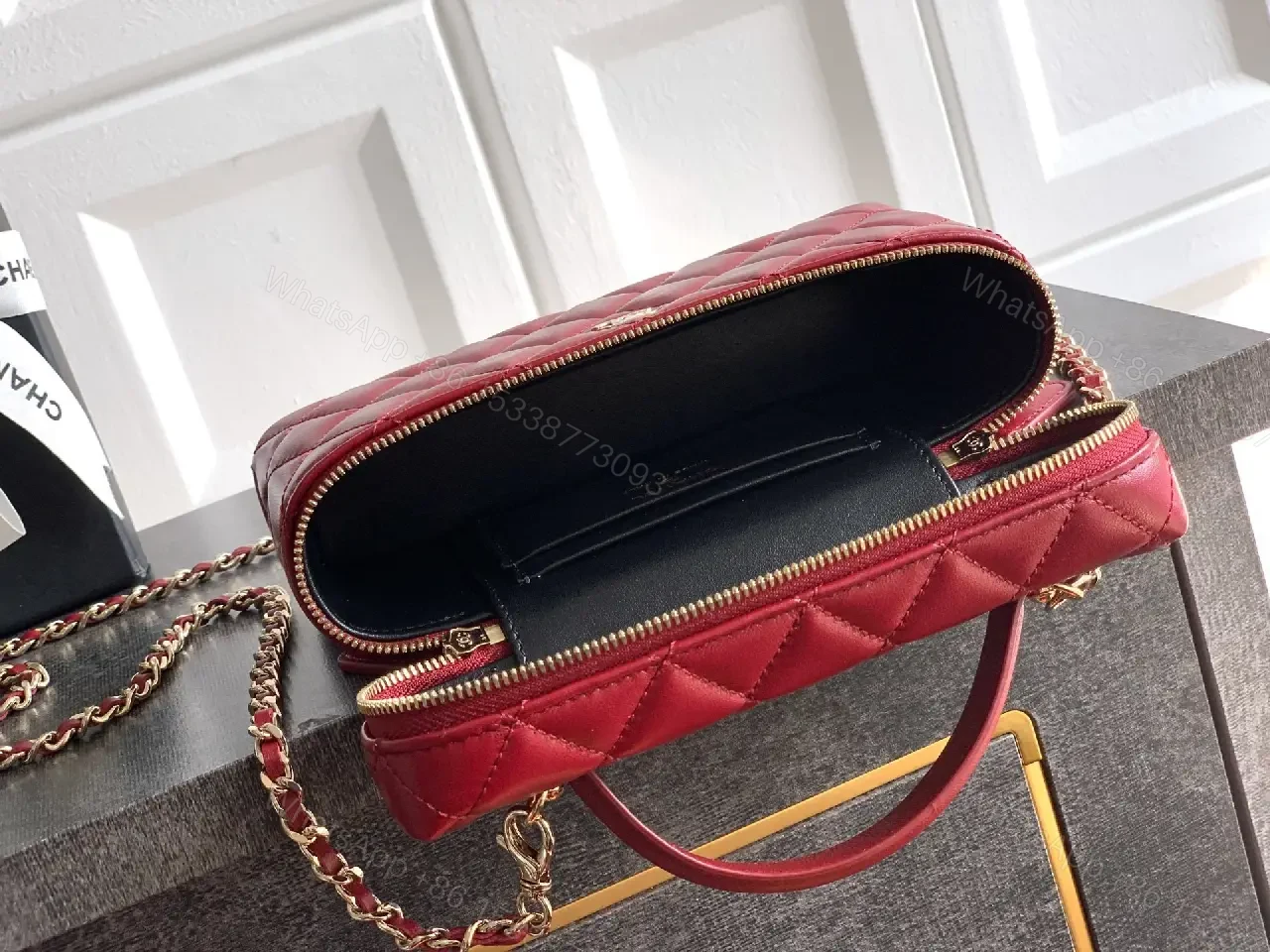 View 9 of Chic Quilted Satchel with Gold Hardware – Structured Luxury Bag