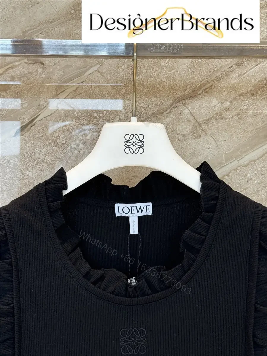 View 3 of Loewe Paula Ibiza Black Ruffled Vest