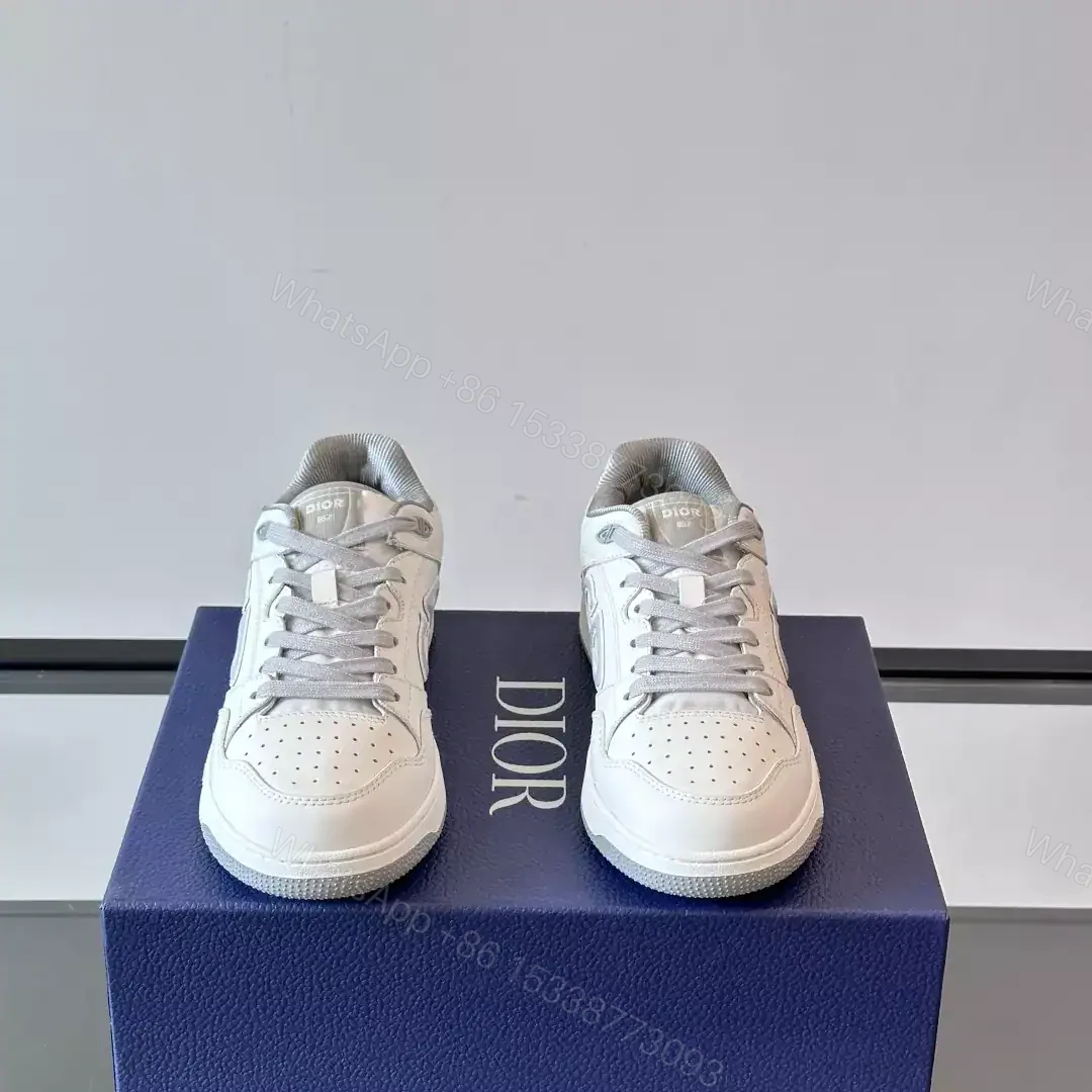 View 8 of DIOR B57 DRIBBLE SNEAKERS WHITE AND GRAY SMOOTH CALFSKIN WITH WHITE SUEDE – CD218