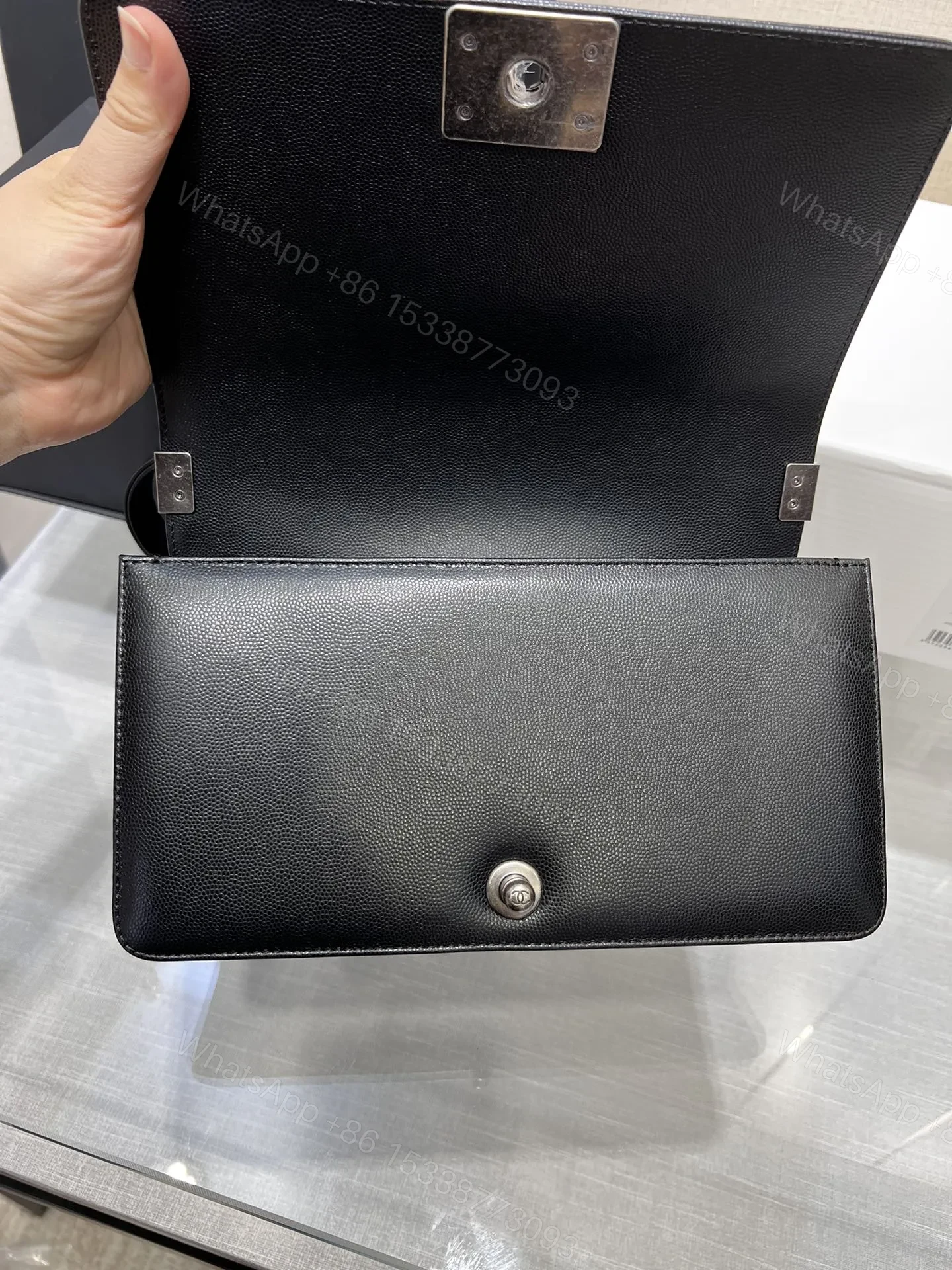 View 6 of Chanel Boy Black Sliver Hardware Woman’s 20cm