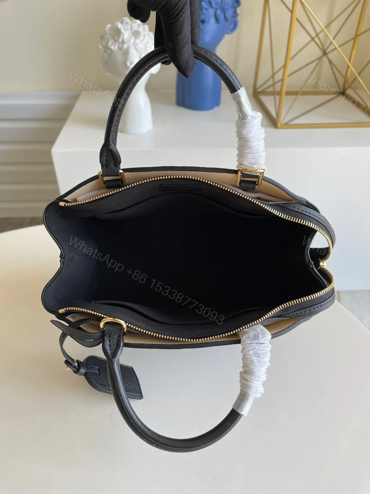 View 4 of Louis Vuitton LV Petit Palais Da Bicolor Monogram Empreinte Handbags 29x18cm