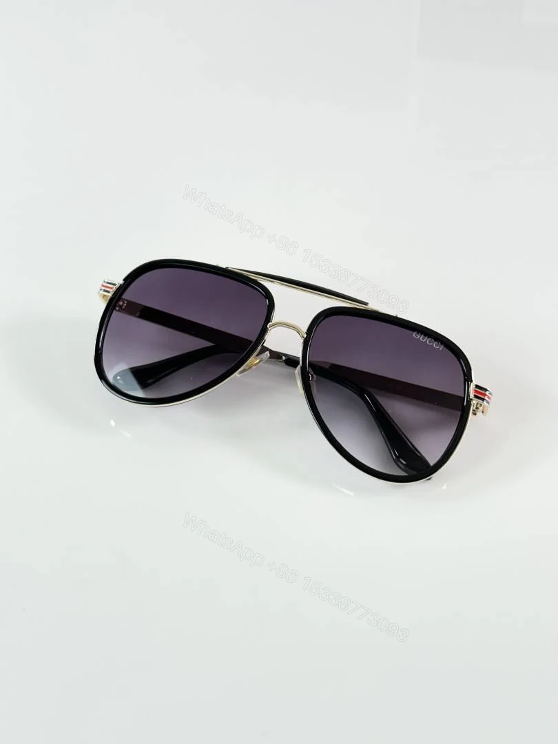 View 3 of First Copy Gucci 3748 Gold Black DC Sunglasses