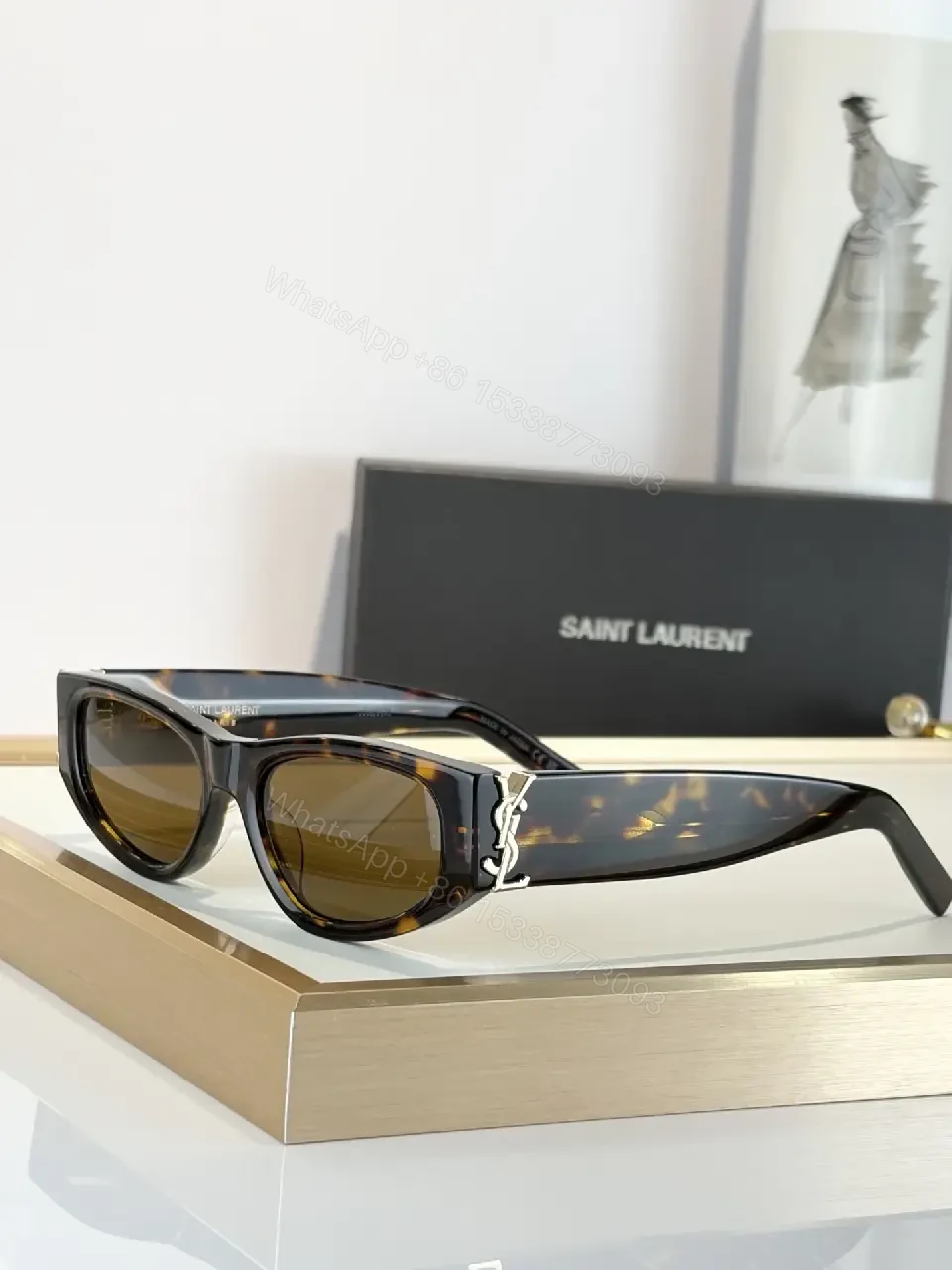 View 7 of Bold Black Sunglasses with Luxe Chain Detail
