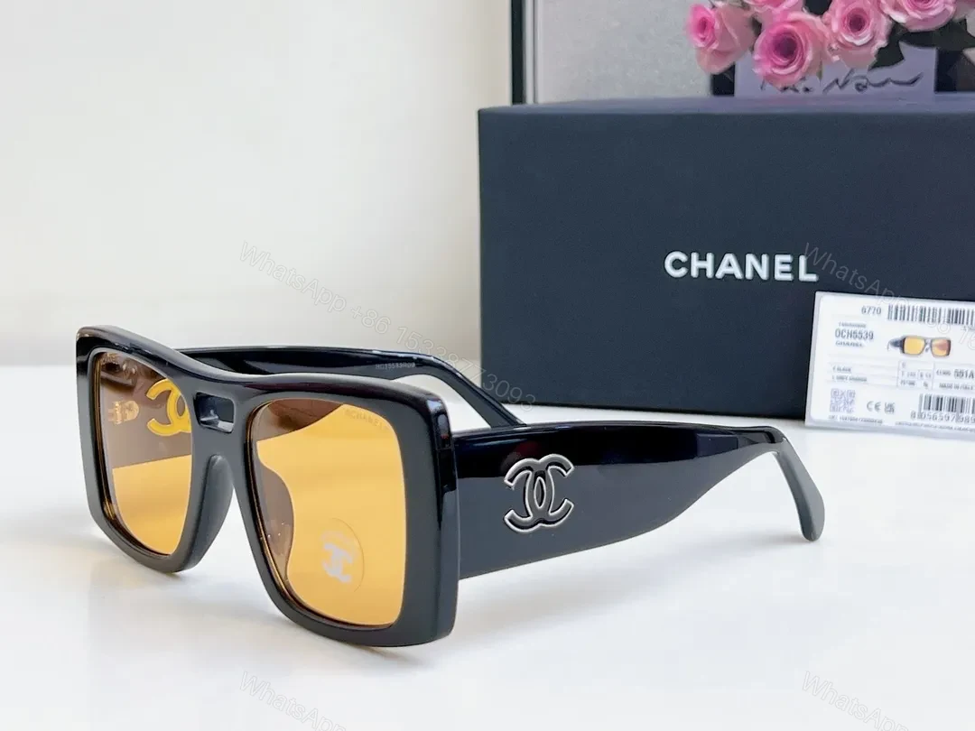 Bold Blocky Frames + Amber Lenses Sunglasses — view 1