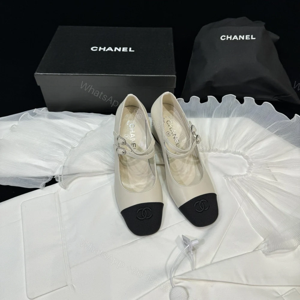 高仿Chanel*24S系列G45696B小羊皮瑪麗珍鞋米色6CM免檢版 — view 1