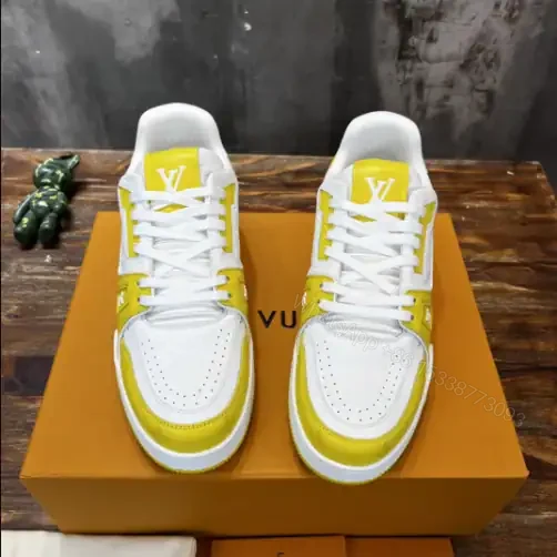 View 5 of LOUIS VUITTON TRAINE SNEAKERS IN WHITE AND YELLOW – LSVT384