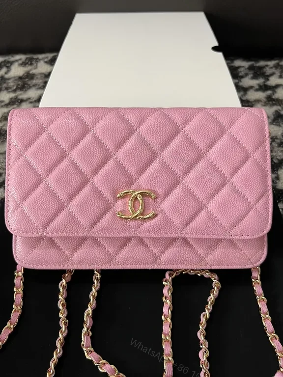 Pink Quilted Luxe Chain Handbag — view 1
