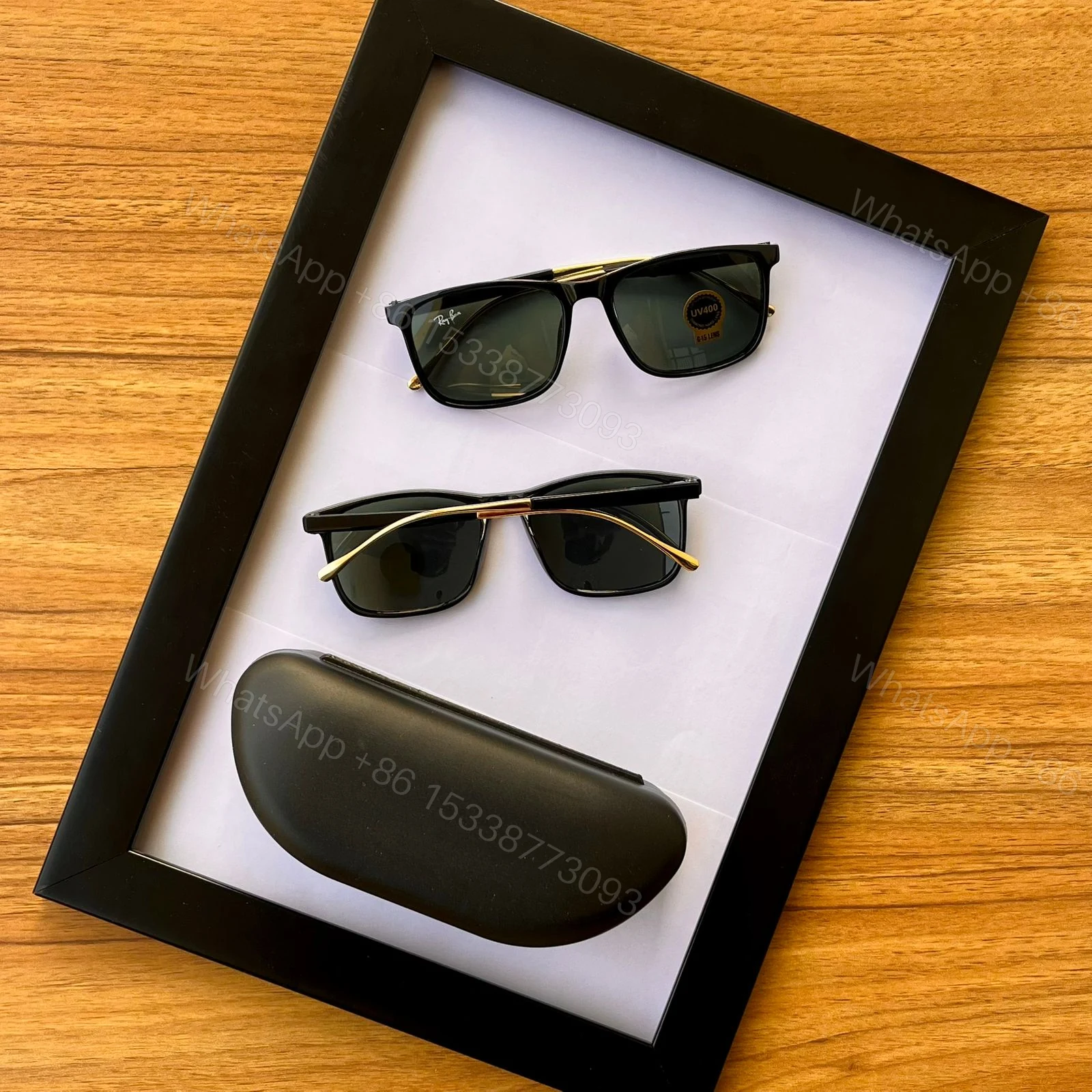 View 3 of Ray-Ban Flip-Up Sunglasses Black