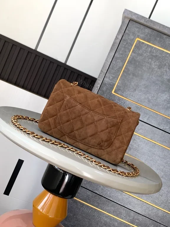 View 9 of Textured Suede Quilted Shoulder Bag: Everyday Luxury