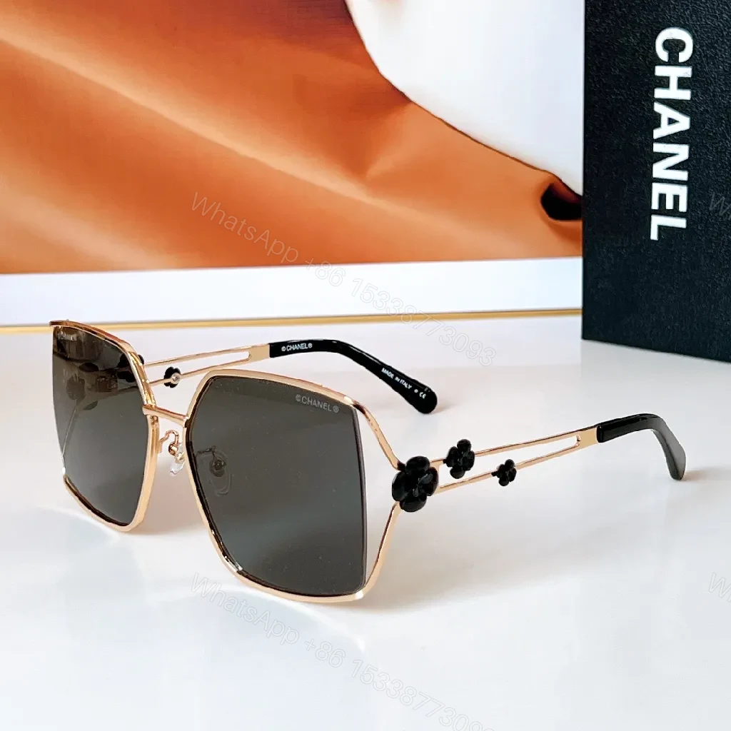 View 9 of Gradient Gold Floral Square Sunglasses – Luxurious Statement-Comfort Glasses