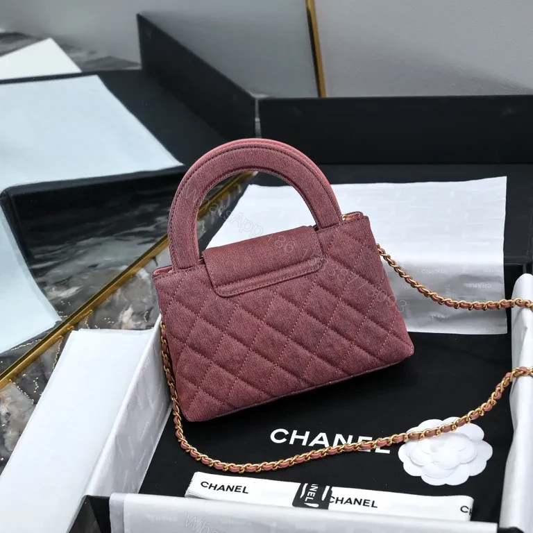 View 4 of Chanel-Inspired Velvet Rosewood Quilted Mini Bag