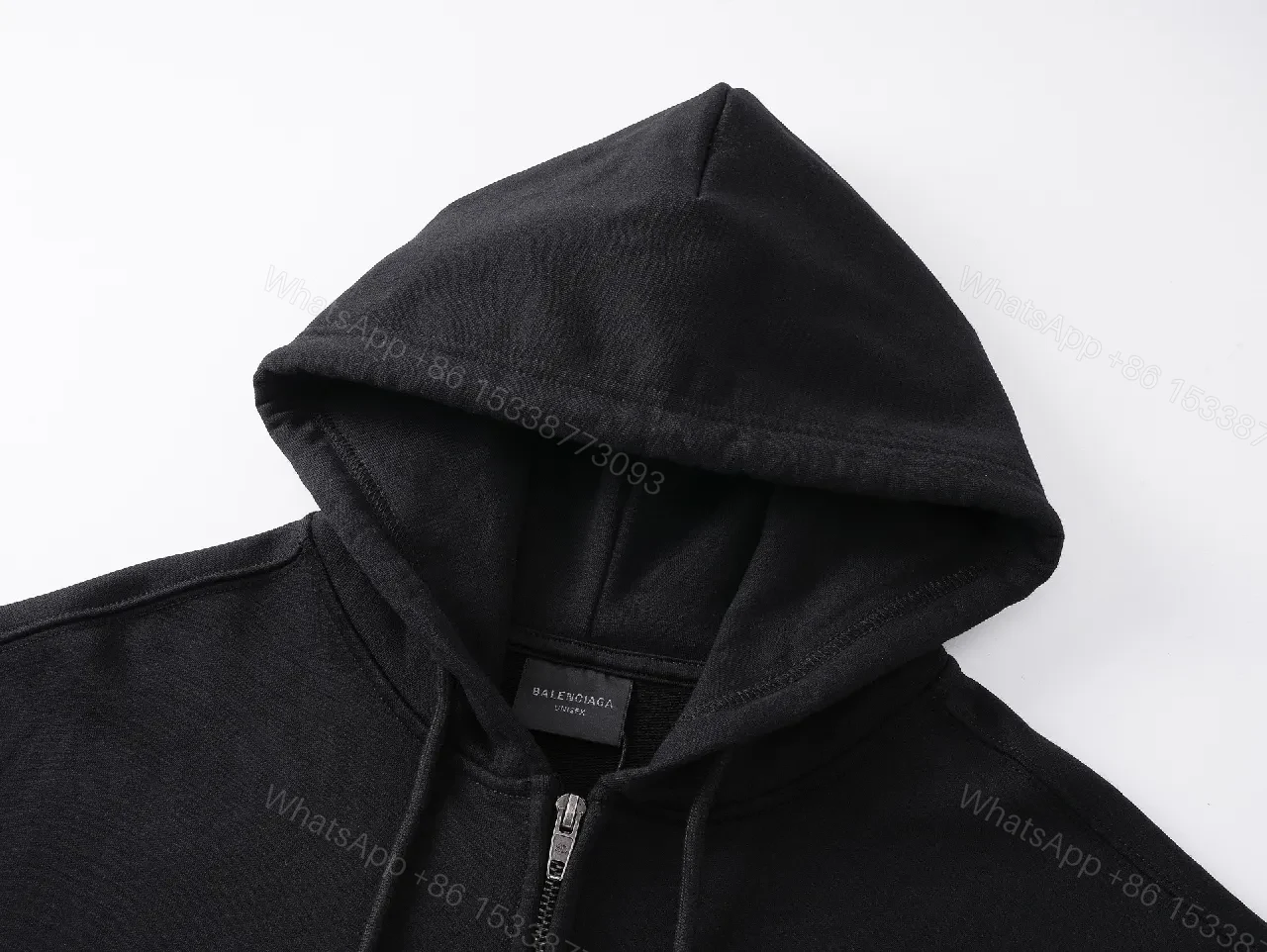 View 6 of Black Cotton Oversized Hoodie - Red Graphic, Luxe Streetwear Design