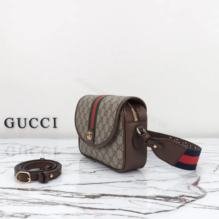 View 2 of G GG Supreme Crossbody: Monogram Web Stripe Luxury Bag
