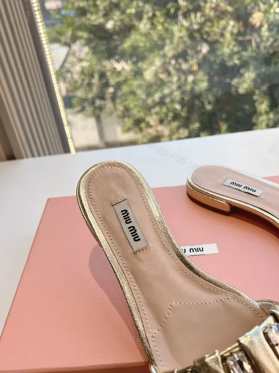 View 3 of Shimmer Metallic slides with Statement Buckle - Luxury Sandals
