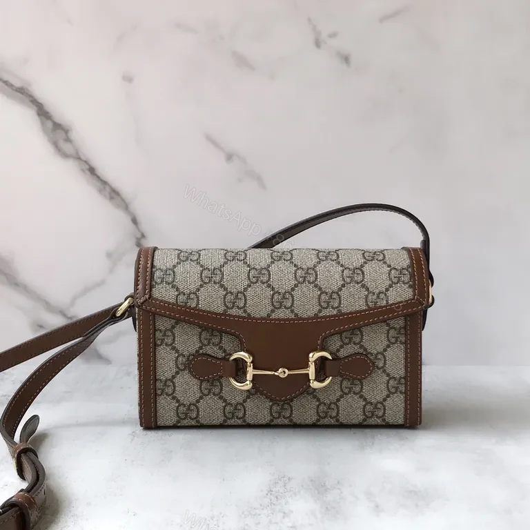 Compact Monogram Crossbody: GG Supreme Canvas, Leather Trim — view 1