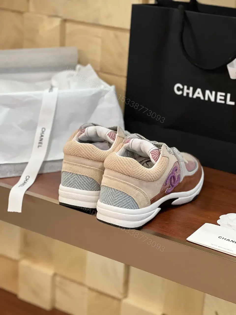 View 2 of Colorful Suede Mesh Platform Sneakers with Luxe Details