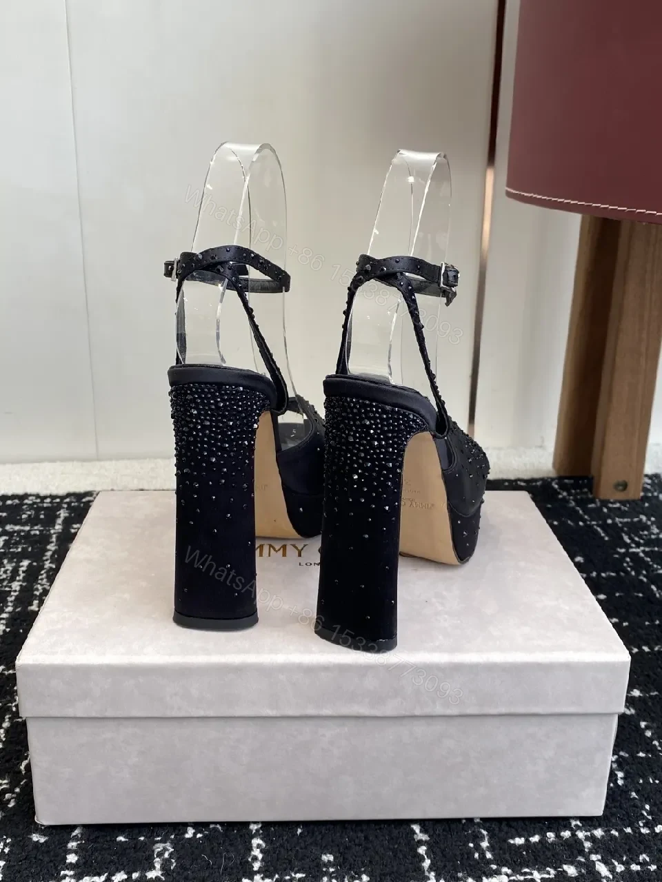 View 4 of Elegant Sandals: Suede-Gloss Open-Toe High Heel for Glam Comfort