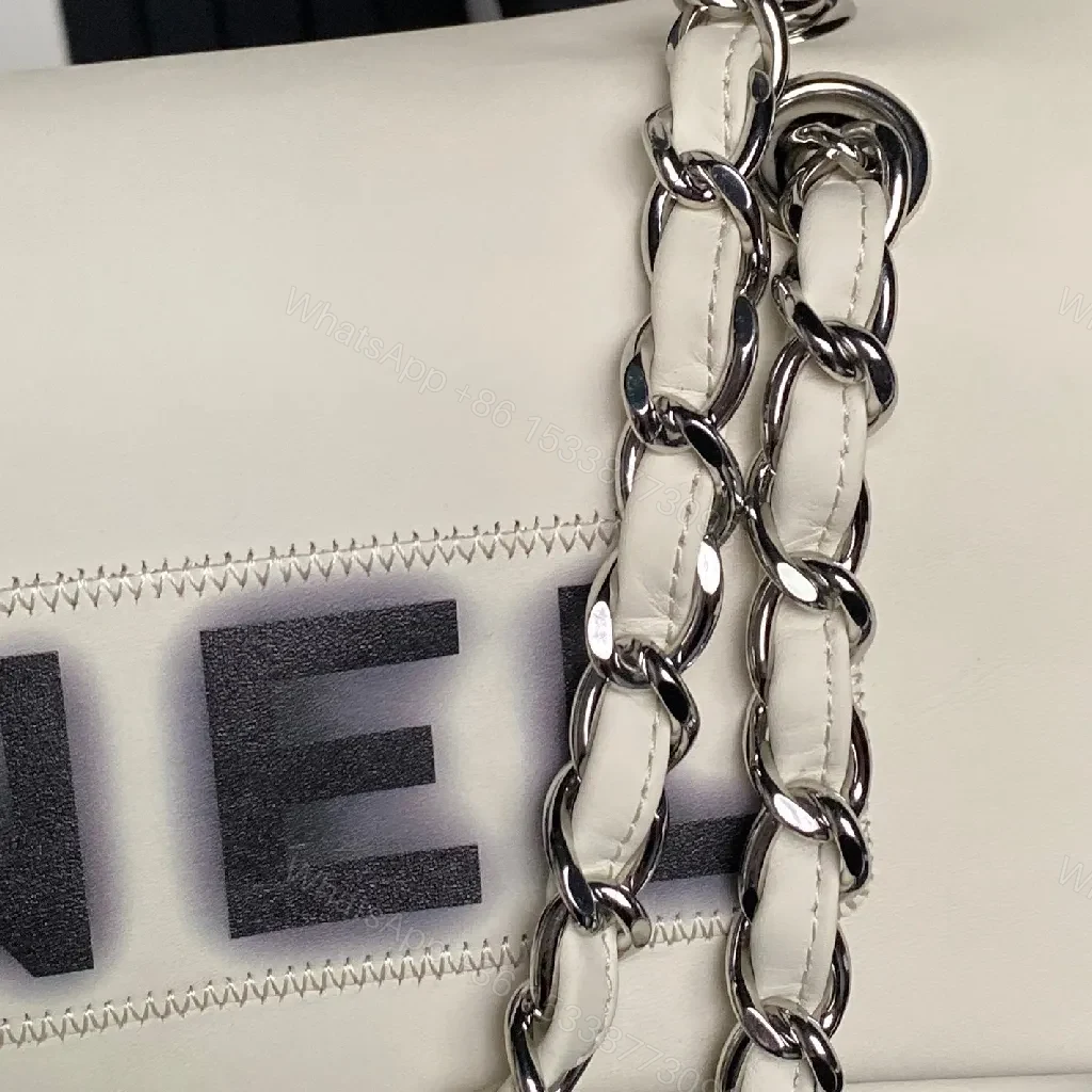 View 7 of White Leather Flap Bag: Minimalist Luxury, Structured Charm