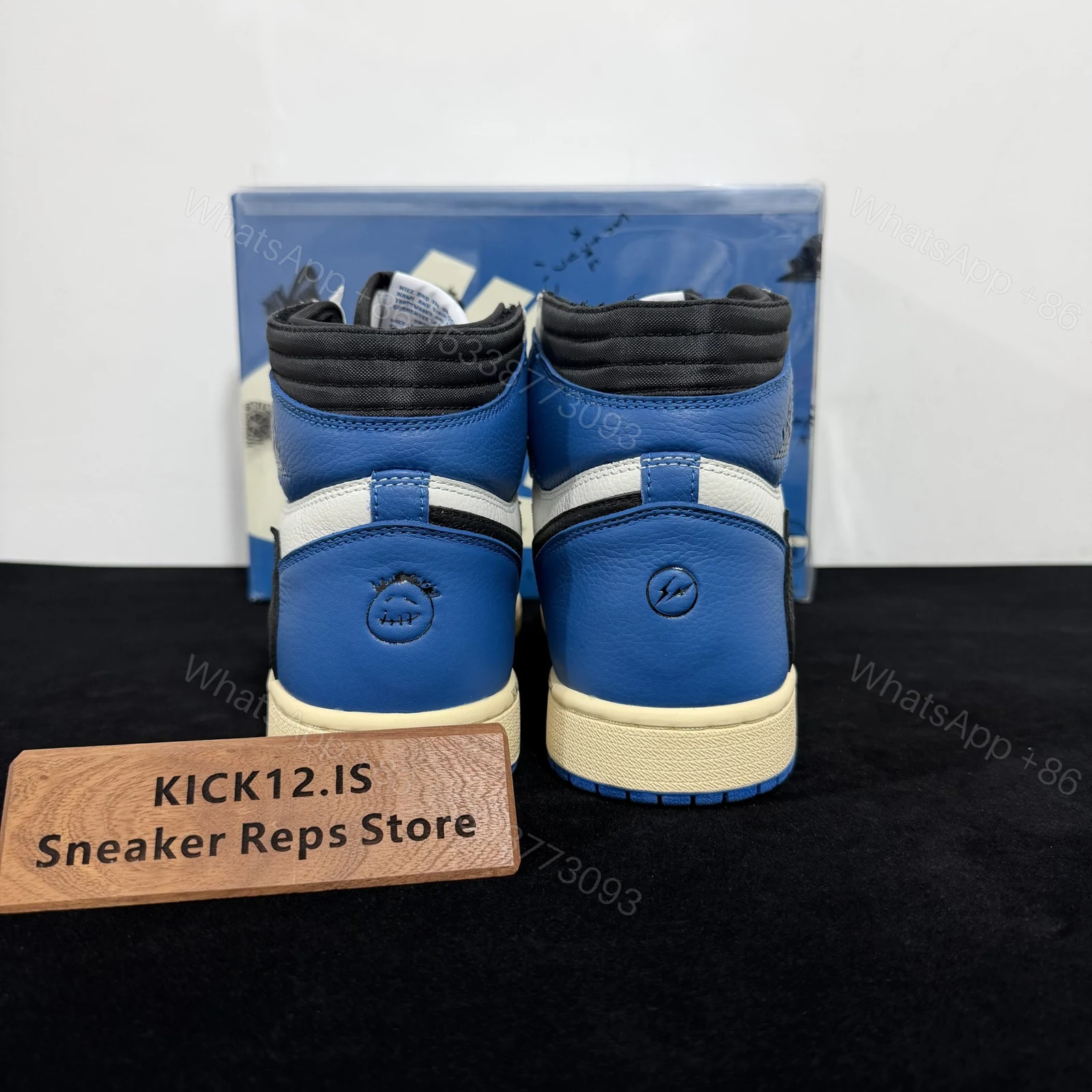 View 6 of Travis Scott × Fragment × Air Jordan 1 High OG TS SP “Military Blue” Reps