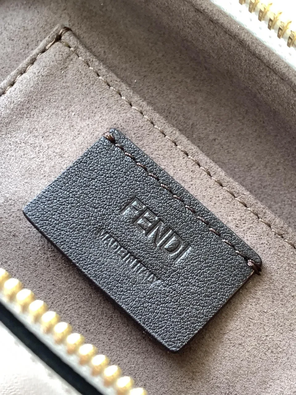 View 9 of White Leather Handbag Crystal-Embellished Logo