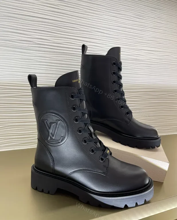 Urban-Polished Leather Boots with LV Detail and All-Day Comfort — view 1