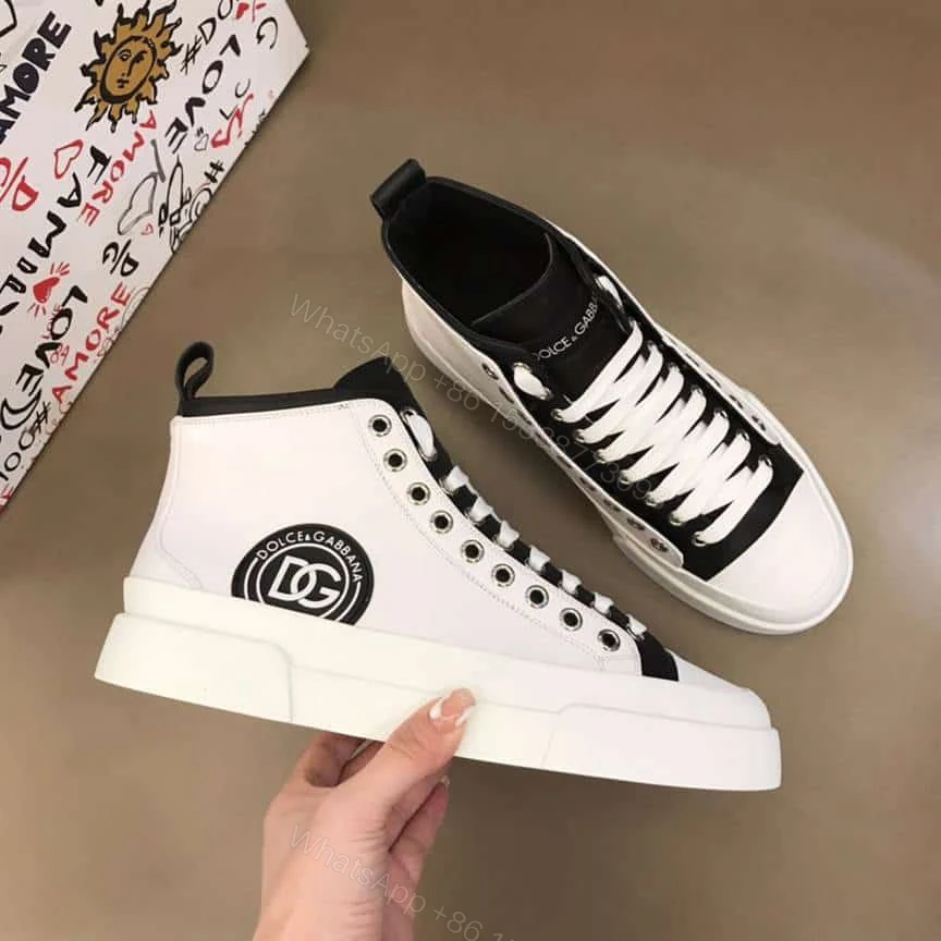 View 7 of DOLCE AND GABBANA QUILTED TWO-TONE NYLON PORTOFINO LIGHT MID-TOP SNEAKERS IN WHITE – DG107