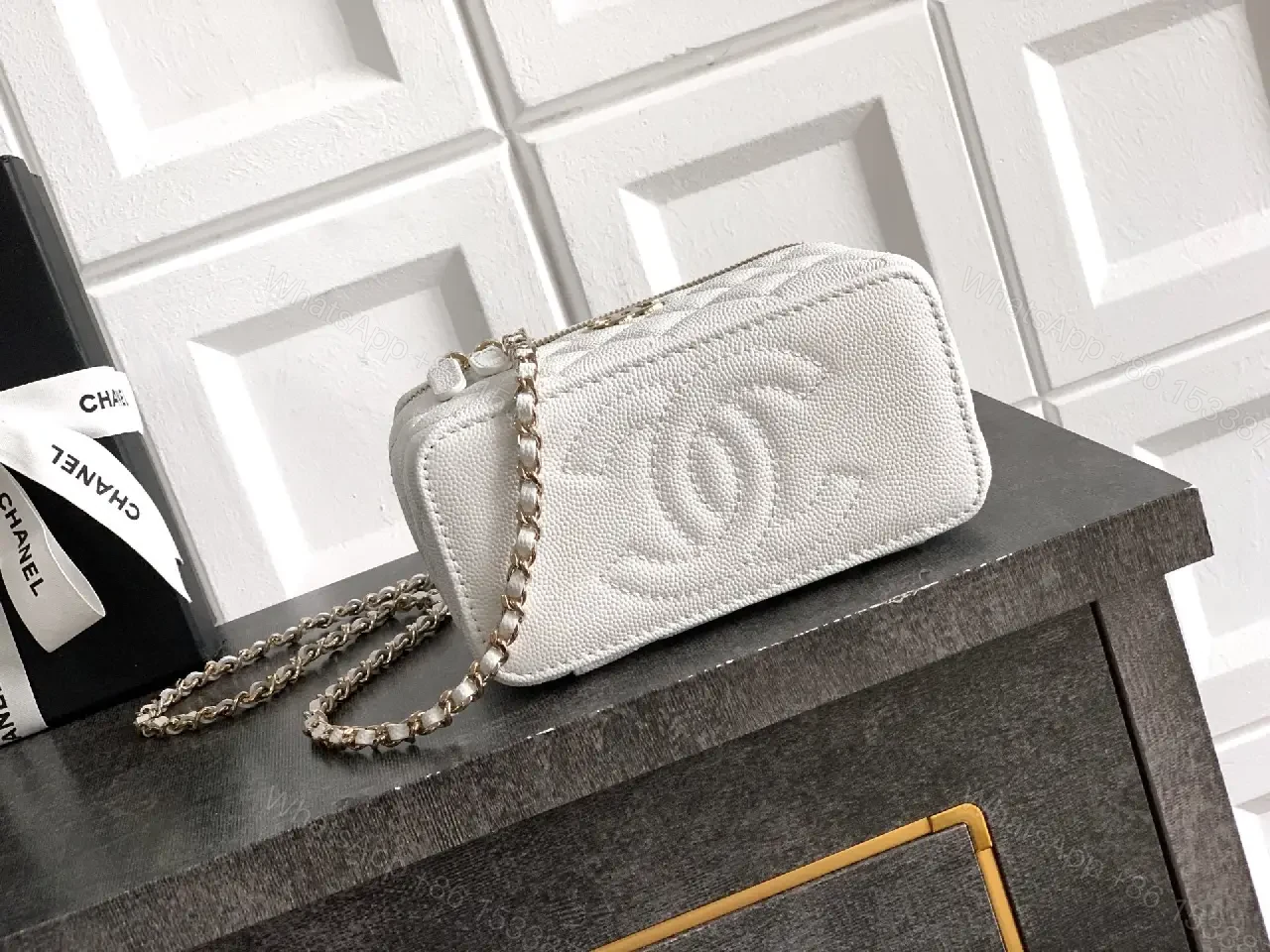 View 8 of Quilted Mini Bag with Gold Chain: Luxe Everyday Carry