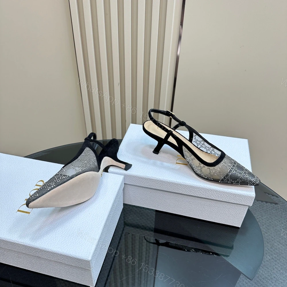 View 7 of 高仿Dior*Capture系列KCV304網鑽細高踭鞋6.5CM黑色免檢版