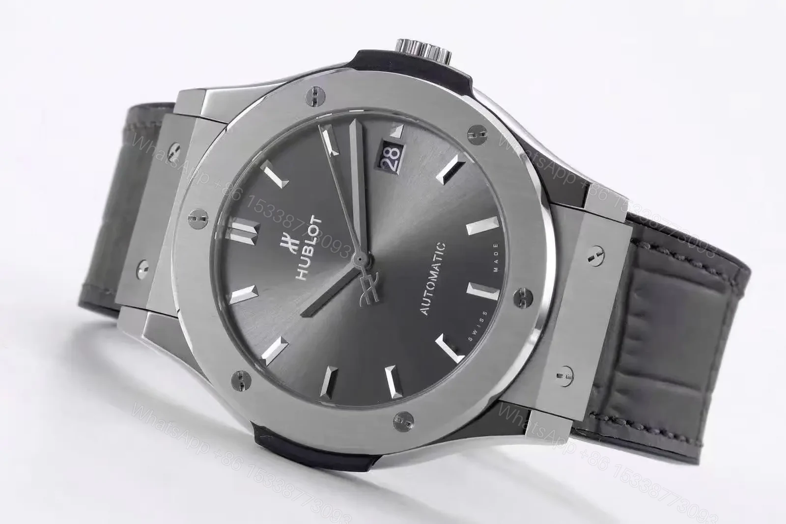 View 7 of Hublot Classic Fusion Titanium Automatic Watch Grey Dial Black Strap