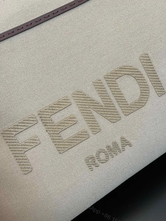 View 7 of Structured Canvas Tote by Fendi: Signature Hardware Tote