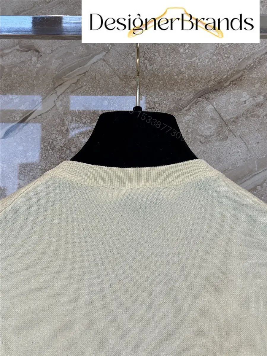 View 8 of Beige Wool Blend Vest V-Neck Modern Chanel Style Shirt
