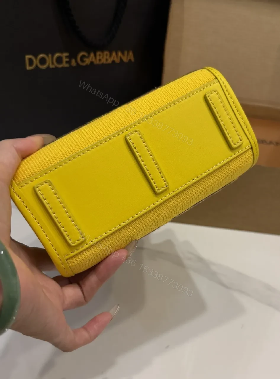 View 8 of Compact Yellow Embroidered Handbag: Bold Baroque Style