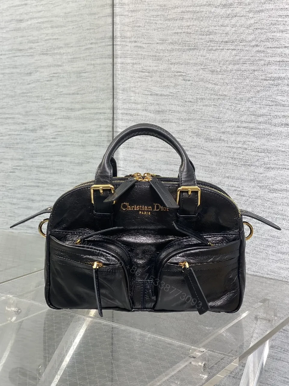 View 4 of Compact Black Leather Satchel: Luxe Everyday Carry