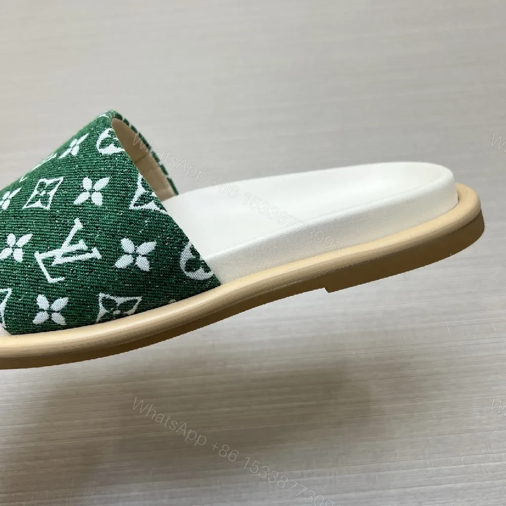 View 5 of Green Monogram Slip-On Sandal with Patterning