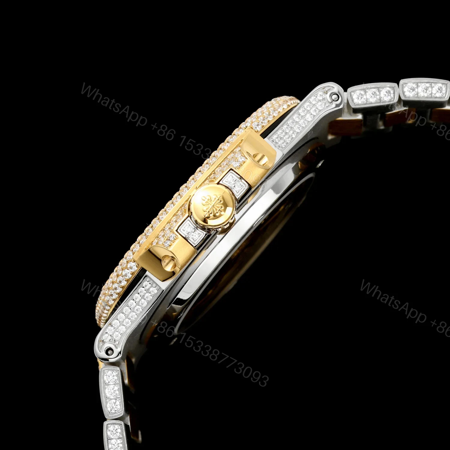 View 7 of Patek Philippe Nautilus 5711 BD1 Full Diamond Pavé Watch 40mm Luxury Edition AMG-PP-BD1-5711-2600-FULL-DIAMOND