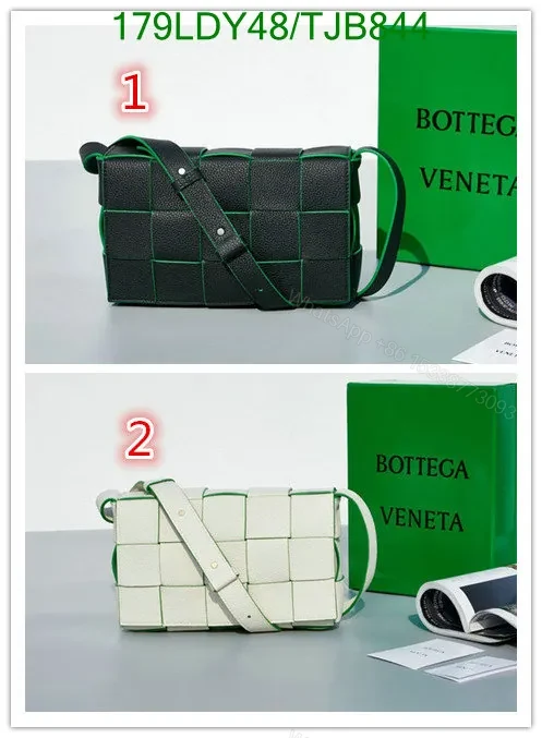 View 2 of Bottega Veneta White Lambskin Cassette Bag in Intrecciato Weave