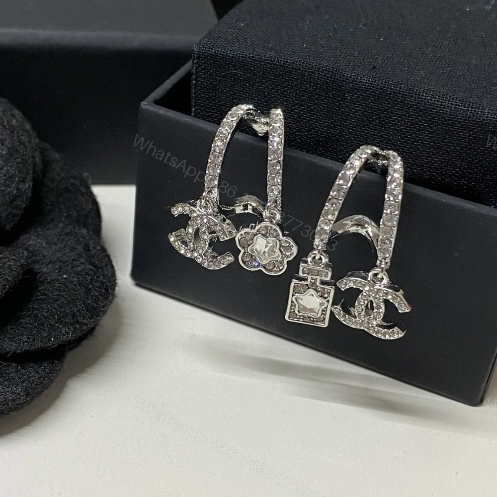 View 4 of CHANEL PENDANT EARRINGS METAL AND DIAMANTÉS IN SILVER ABF199 B19948 NAFVP