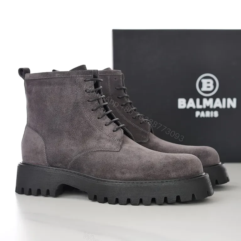 View 3 of Charcoal Suede High-Top Boot: Rugged Luxe Comfort