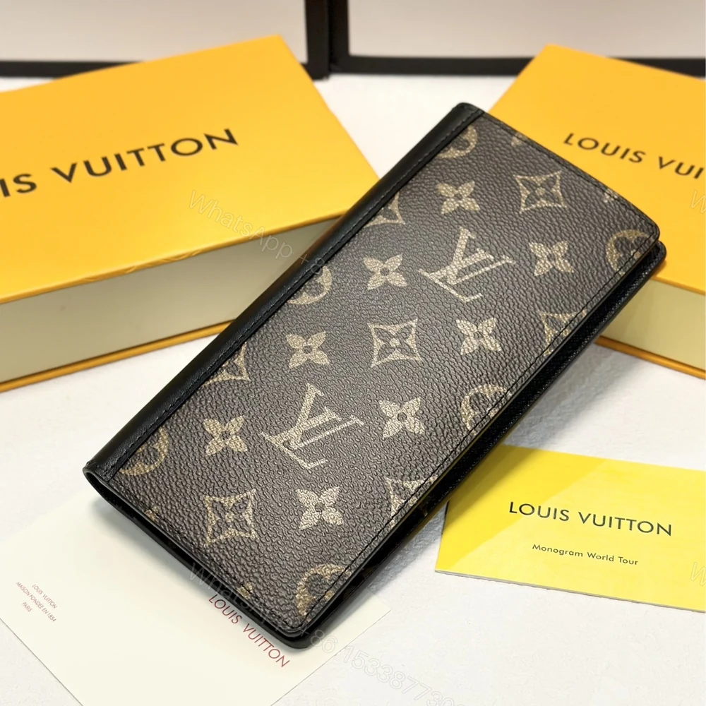 View 6 of LOUIS VUITTON BRAZZA WALLET MONOGRAM MACASSAR BROWN 19CM M69410