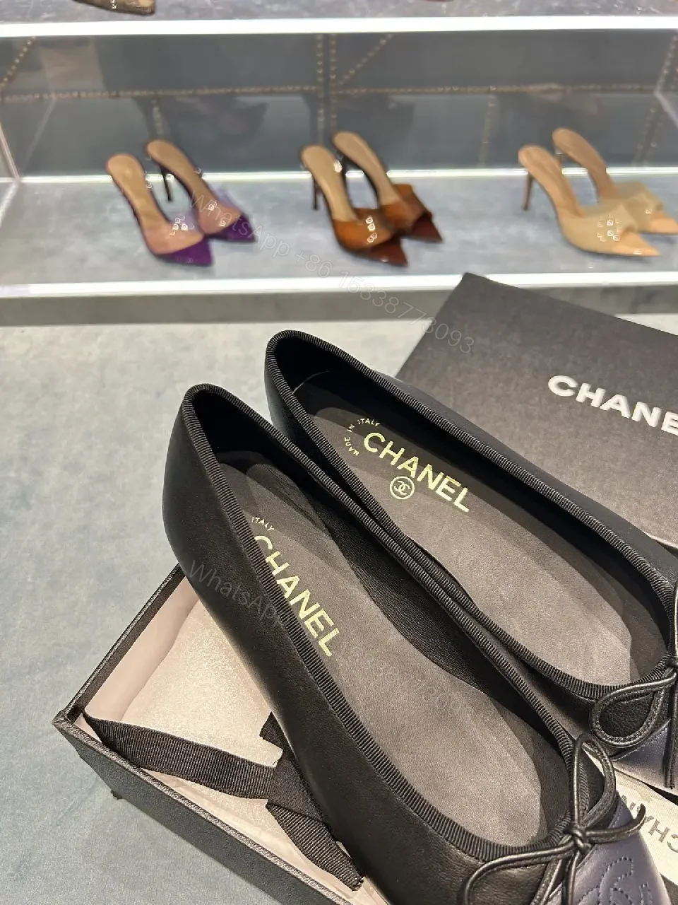 View 7 of Chic Leather Ballet Flats with Embossed Detail, All-Day Comfort