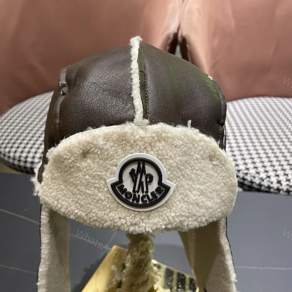 View 2 of Cozy LuxeShear Winter Beanie: Faux Leather, Earflap, Warmth
