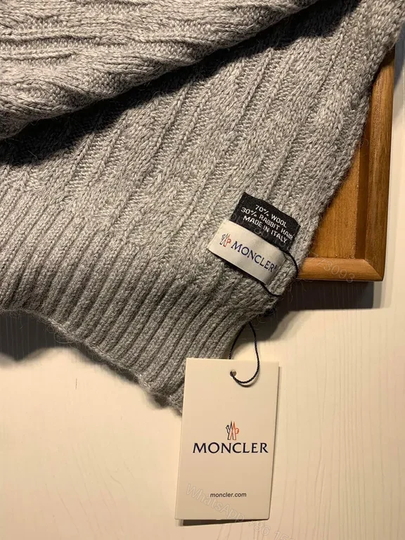 View 8 of Cozy Knit Setâ€”Moncler Patch, Gray, Luxury Warmth Scarf & Beanie