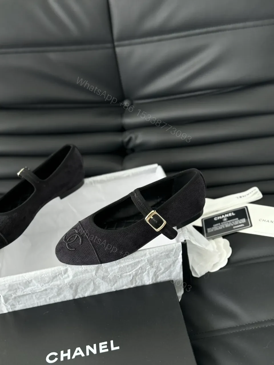 View 2 of Knit Mary Jane Flats - Luxe Black, Subtle Logo, Comfort