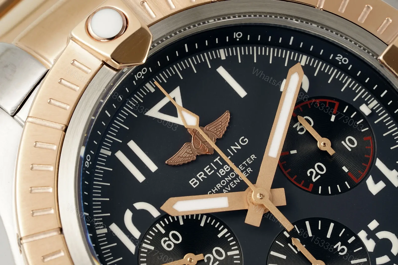 View 4 of Breitling Avenger B01 Chronograph 45 Stainless Steel Red Gold Anthracite Bracelet UB01821A1B1U1