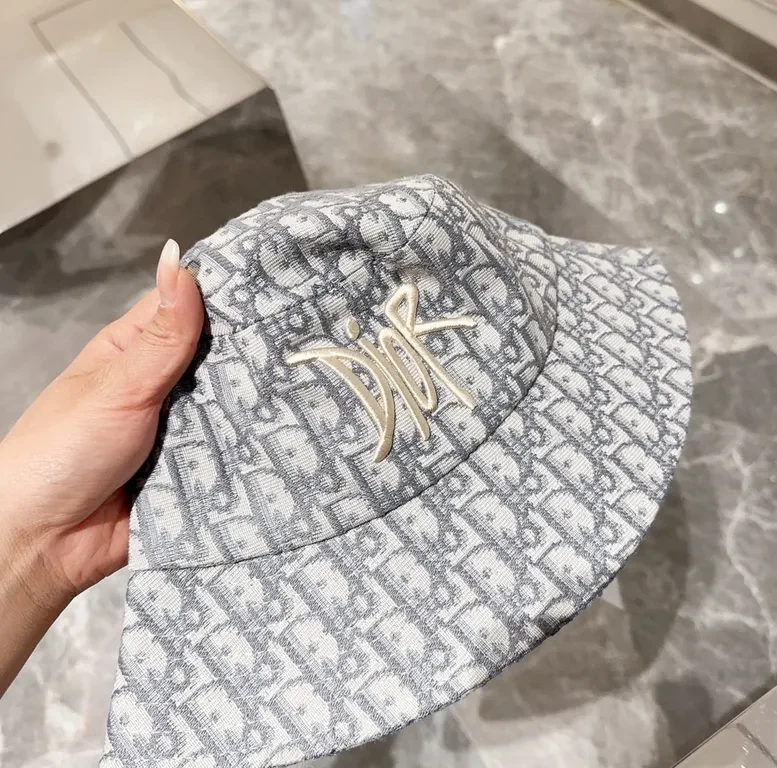 View 3 of Dior-Patterned Denim Bucket Hat â€” Subtle Luxury Styling