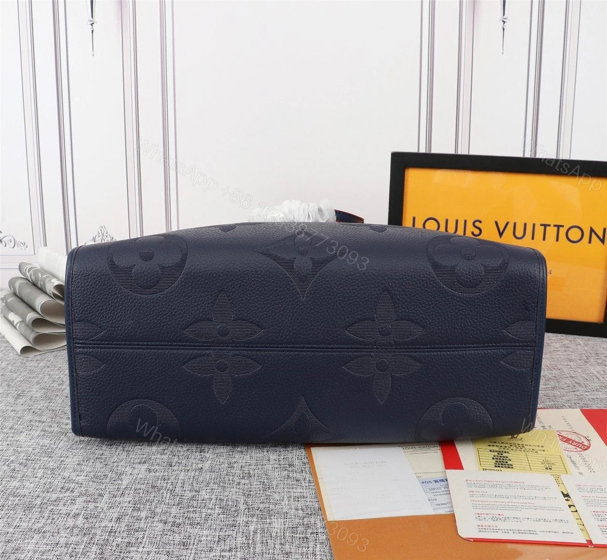 View 2 of Louis Vuitton On The Go Giant Tote Navy Blue