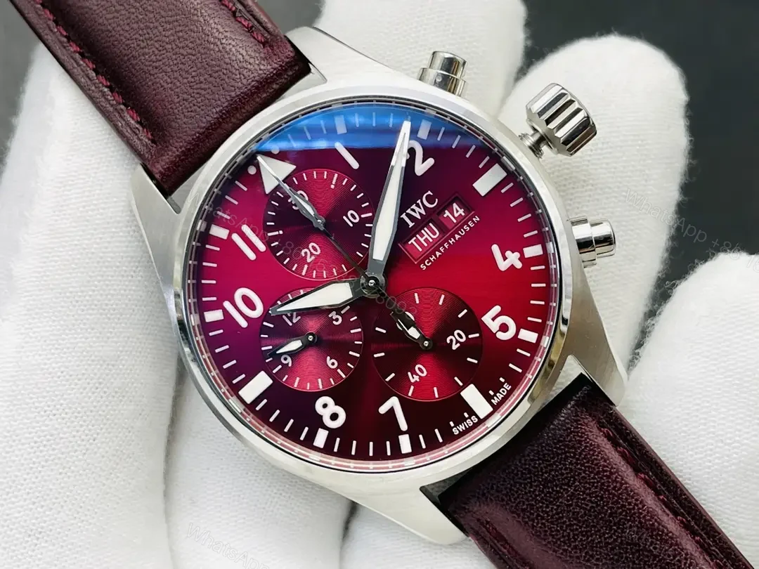 View 4 of IWC Year Of The Tiger Chronograph Burgundy Dial Leather Strap Ultimate 41MM IWC-TIGER-CHR-BRG41